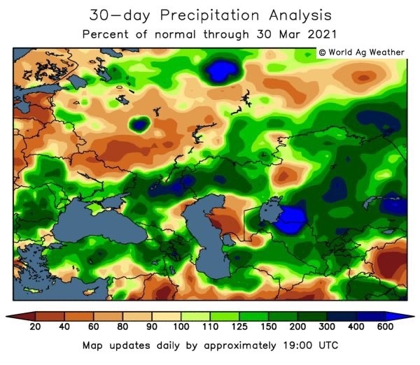 Forecast dry weather in Brazil and in the North-West of US support for corn prices