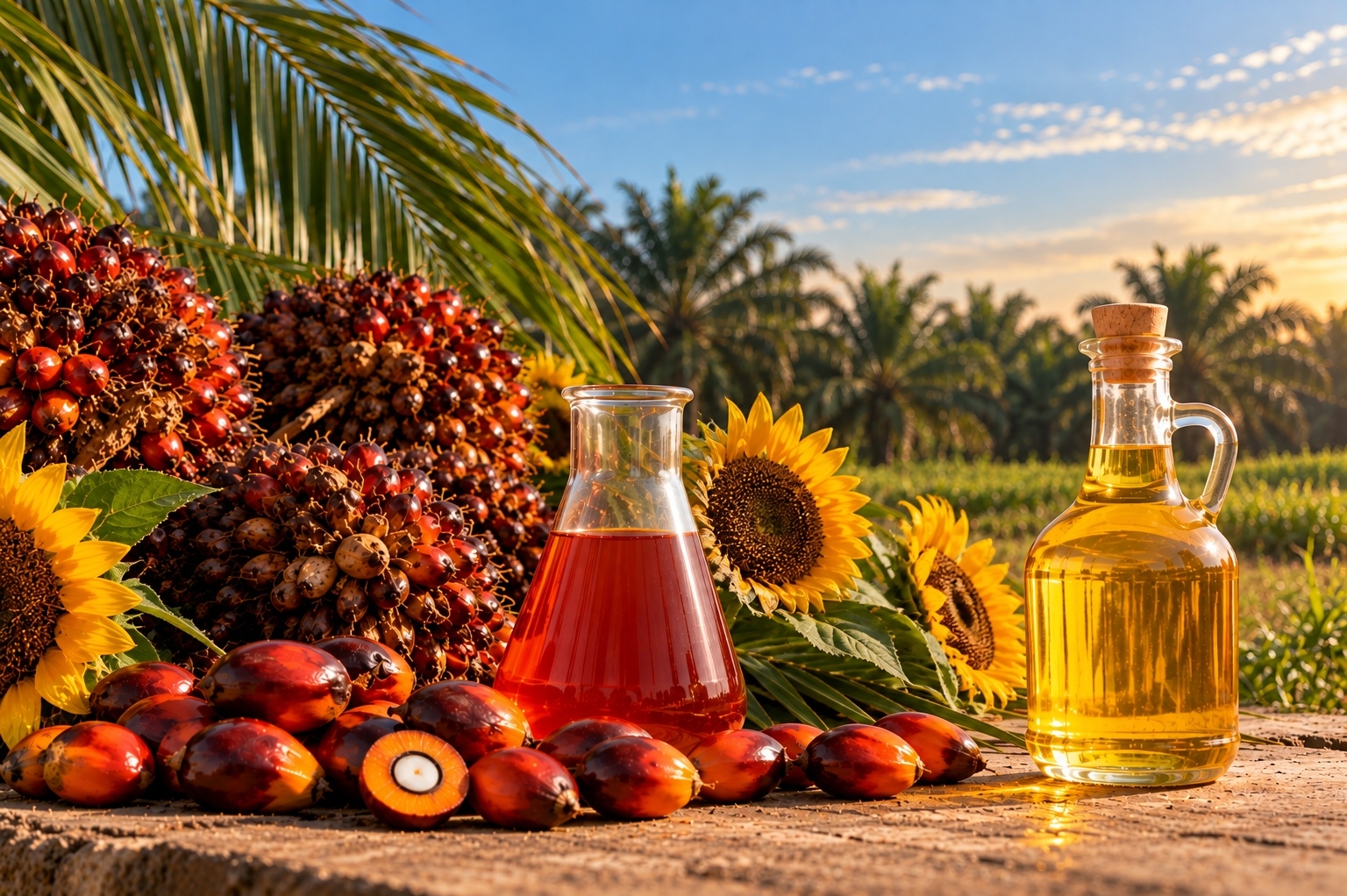 Palm and sunflower oil prices fall due to seasonal supply increases