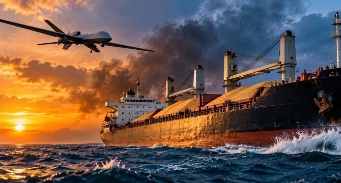 Off the coast of Romania, the Russian Federation attacked another ship