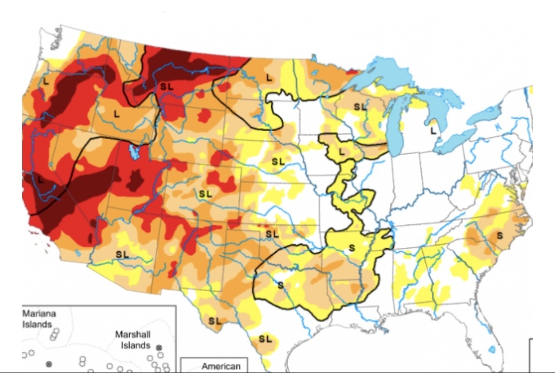 The market is concerned about the increase in drought in the southwestern United States 